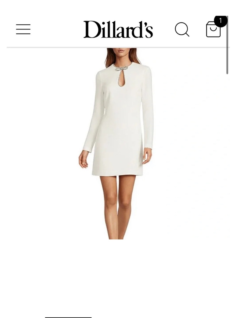 ANTONIO MELANI White Dress with Silver Accents -Worn Once-Like New